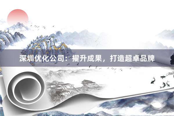 深圳优化公司：擢升成果，打造超卓品牌