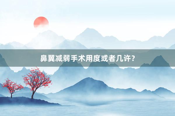 鼻翼减弱手术用度或者几许？